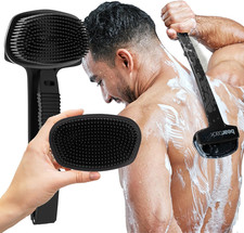 Silicone Body Scrubber with Extendable Handle   Back Scrubber for Shower, Men 
