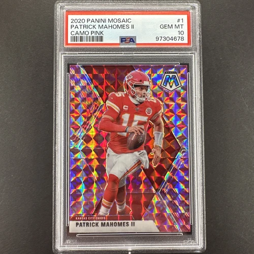 2020 Panini Mosaic #1 Patrick Mahomes II Pink Camo Prizm -  PSA 10 Gem Mint