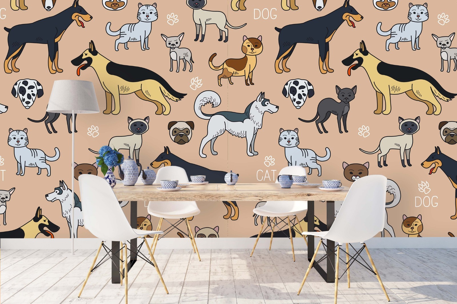 3D Cat Dog Animal Pattern Wall Murals Wallpaper Murals Wall Sticker