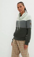 FREEMANS Funnel Collar Sweatshirt in Sage Stripe UK 14/16 fmn82-10