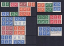 GB GVI Booklet Panes x 19. MNH, (1 x MM). Cat approx £500.