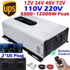 5000W 8000W 12000W Off Grid Pure Sine Wave Inverter 12V 24V 48V 72V 110V USA