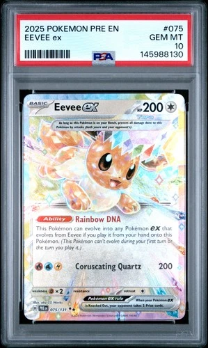 PSA GEM MT 10 - 2025 POKEMON PRE EN-PRISMATIC EVOLUTIONS 075 EEVEE ex