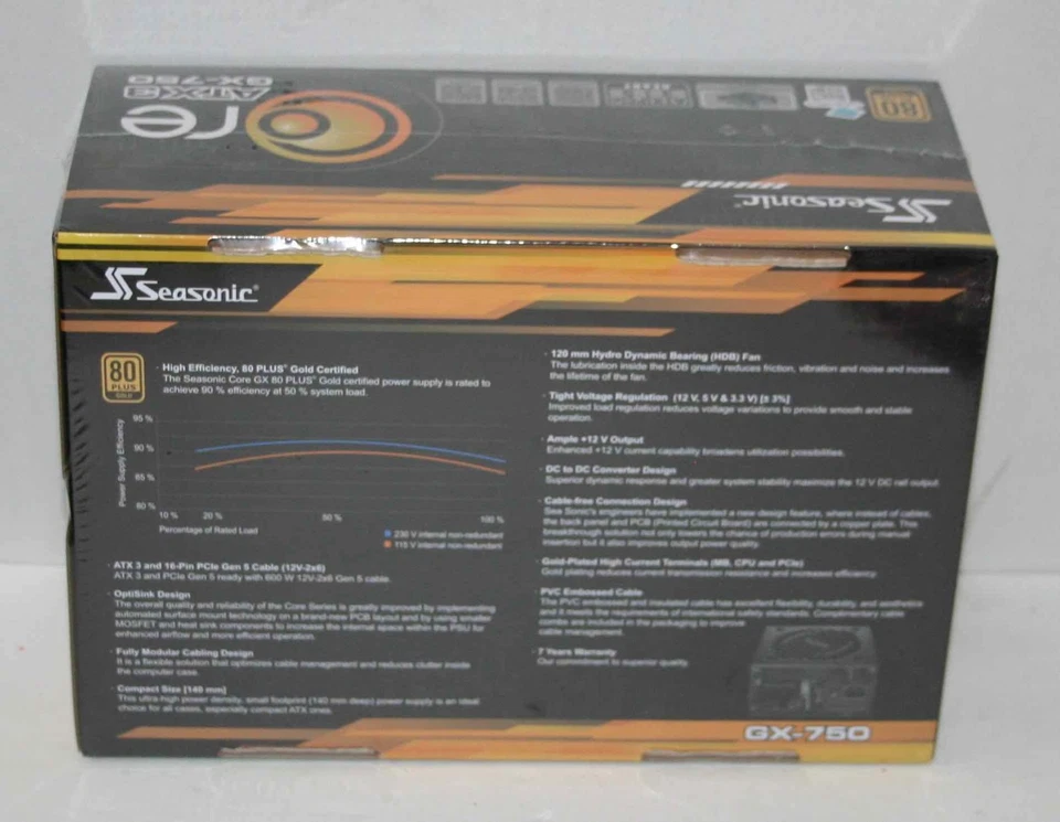 Seasonic Focus GX-750 SSR-750FX 750W 80+Gold Modular Power Supply PSU NEW - Image 3 of 4