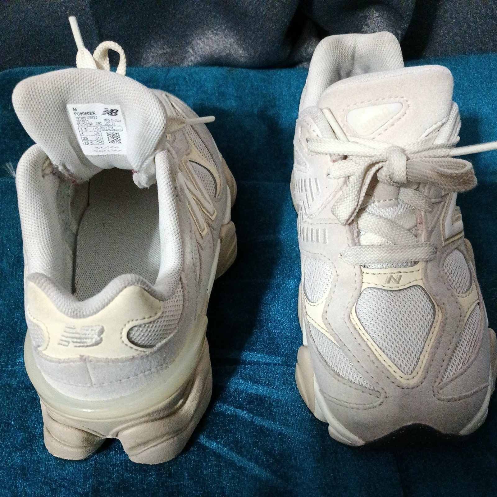 New Balance 9060 Triple White Sneakers Size 1.5 for Teens image 7
