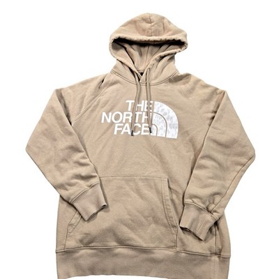 The North Face Hoodie Womens Medium Beige Half Dome Fleece Pullover NF0A4M4M