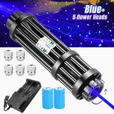 10 Watt Adjustable High Power Blue Burning Laser Pointer Visible Dot Torch Light