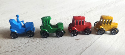 Vintage 1950's Japan Matchbox Diecast Metal Car Smallest Old Timers Yellow Green