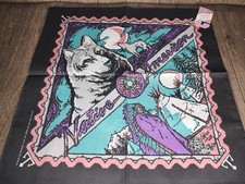 NOS Vintage Southwestern Design Wolf Cowboy Bandana Poly/Cotton Made in USA