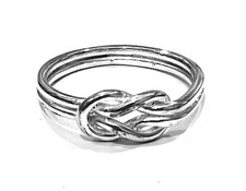 Love Knot Smooth Band Sterling Silver Stamped .925 Ring - Size 9