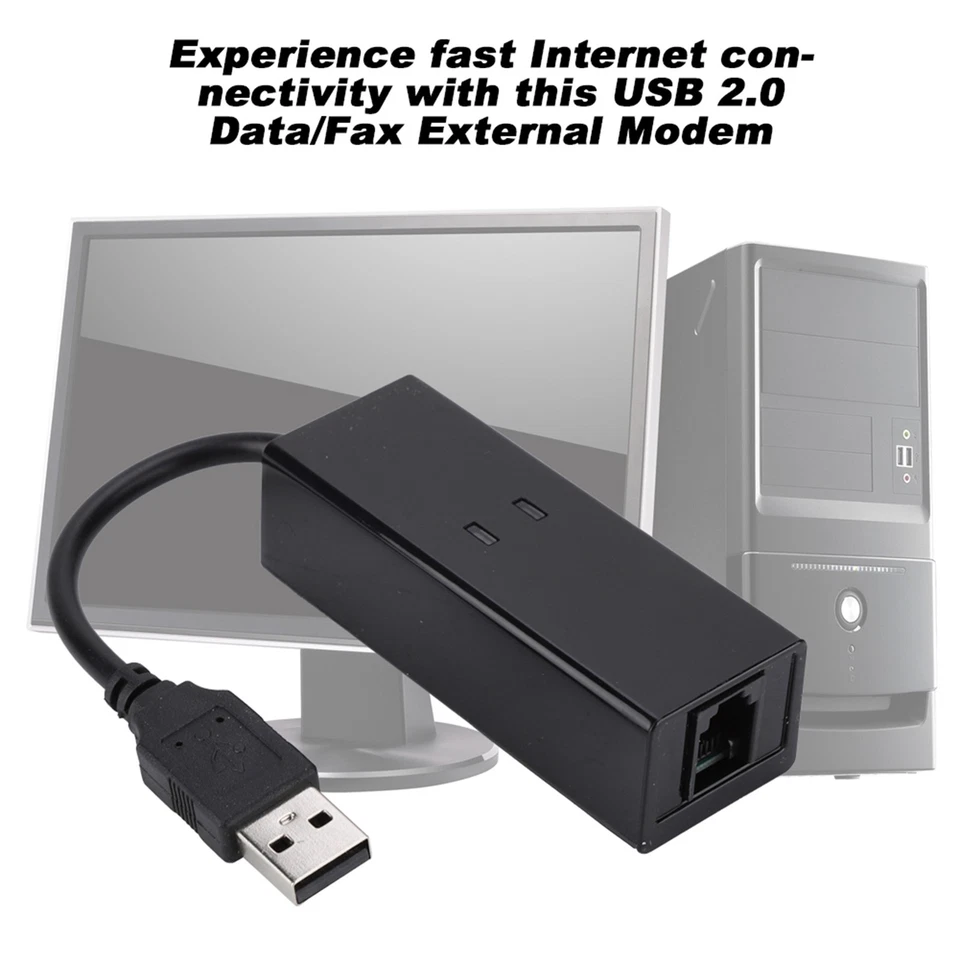 .›USB 56K External Dial Up Voice Fax Data Modem Fit For Win7 Win8 Win10 XP - Image 4 of 4