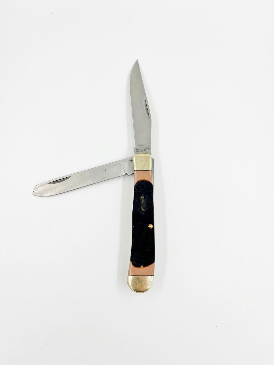 Schrade Old Timer 196OT Trapper Folding Pocket Knife 2 Blade Clip Spey Delrin image 2