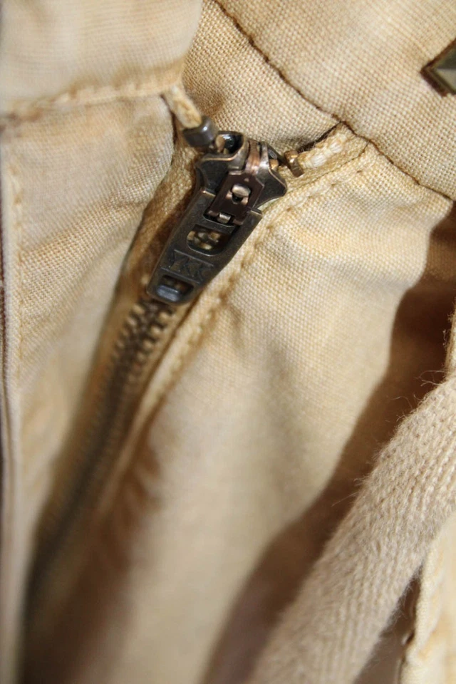 Pantalones Ulla Johnson Mujer Botón Mosca Tiro Alto Pierna Recta Beige Algodón Talla 10 Foto 4 de 4