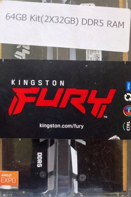 Kingston Fury Beast RGB 64GB (2x32GB) 6000MT/s DDR5 CL30 Desktop Memory | AMD Ex