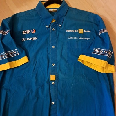Renault F1 Team Vintage Racing Pit Crew Shirt Elf Michelin Fernando Alonso 