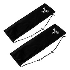 2 Pcs Tennis Racket Drawstring Bag Black Badminton Soft Pouch Beginner Cover
