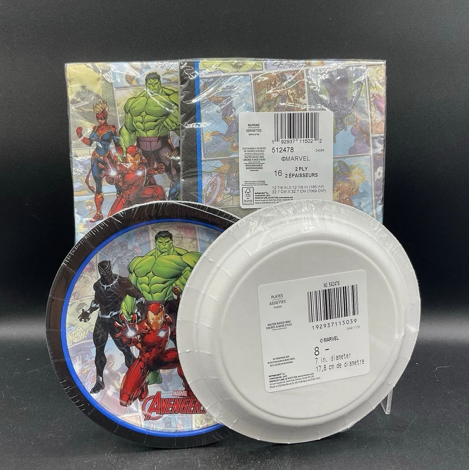 THE AVENGERS PARTY SUPPLY SERVILLETAS Y PLATOS Foto 2 de 2