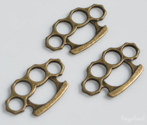 Silver & Brass Knuckle Duster Pendant [For Chain/Necklace/Bracelet]