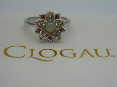 Welsh Clogau Silver 9ct Rose Gold Lotus Opal Topaz Ring RRP
