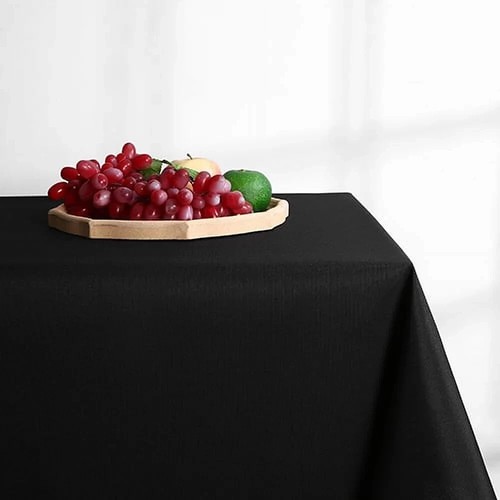 Black Rectangle Tablecloth Waterproof Wrinkle Resistant Wash (60INX120IN) - Picture 4 of 5