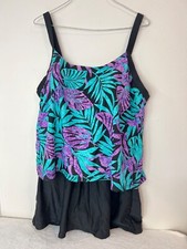Catherine's Swimsuit Swim Dress One Piece 16W Tropical Floral
