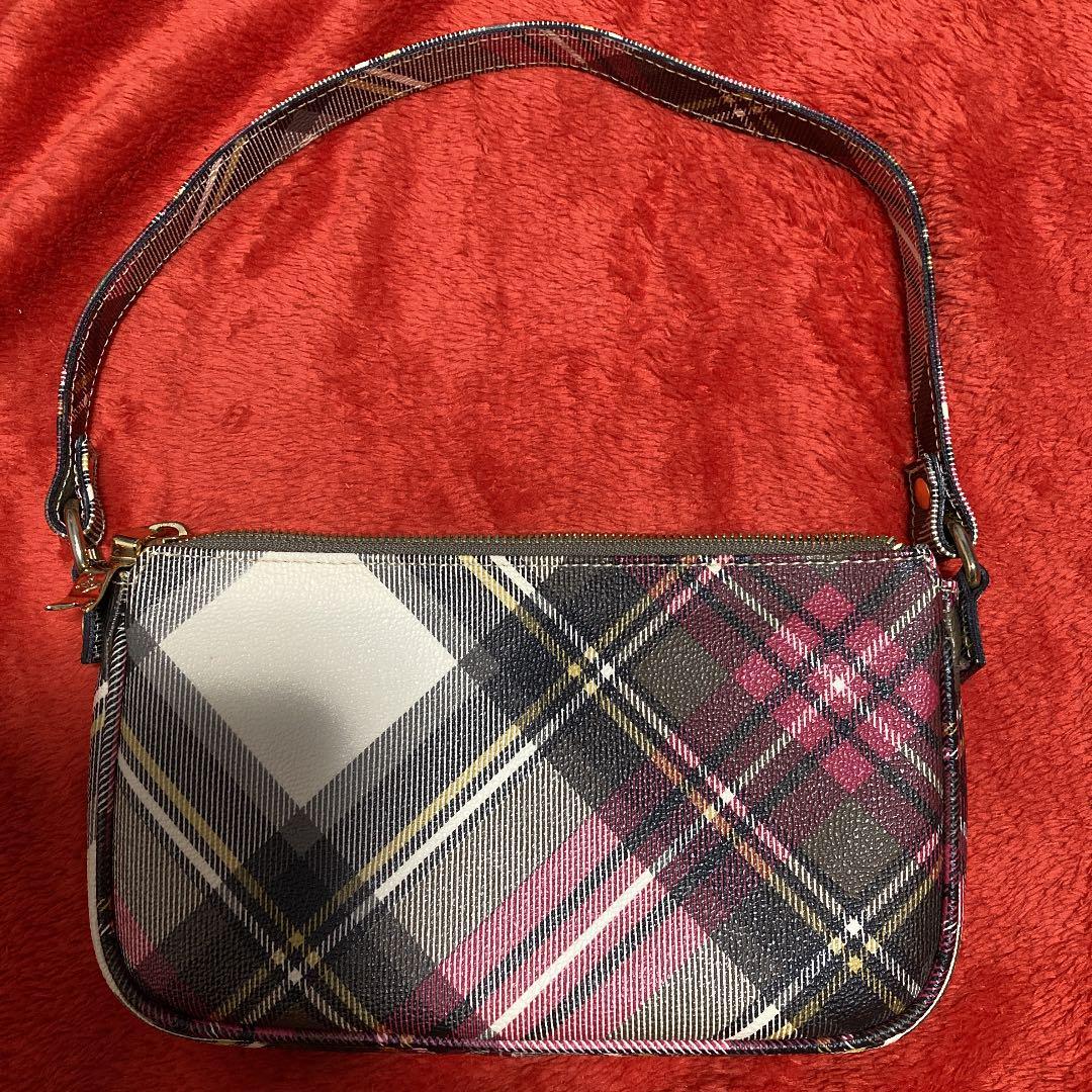 Vivienne Westwood Tartan Check Orb Tote Bag Multicolor Authentic