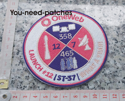 NASA Space OneWeb Launch 12 ST-37 What A Year! logo patch sew on emblem jersey