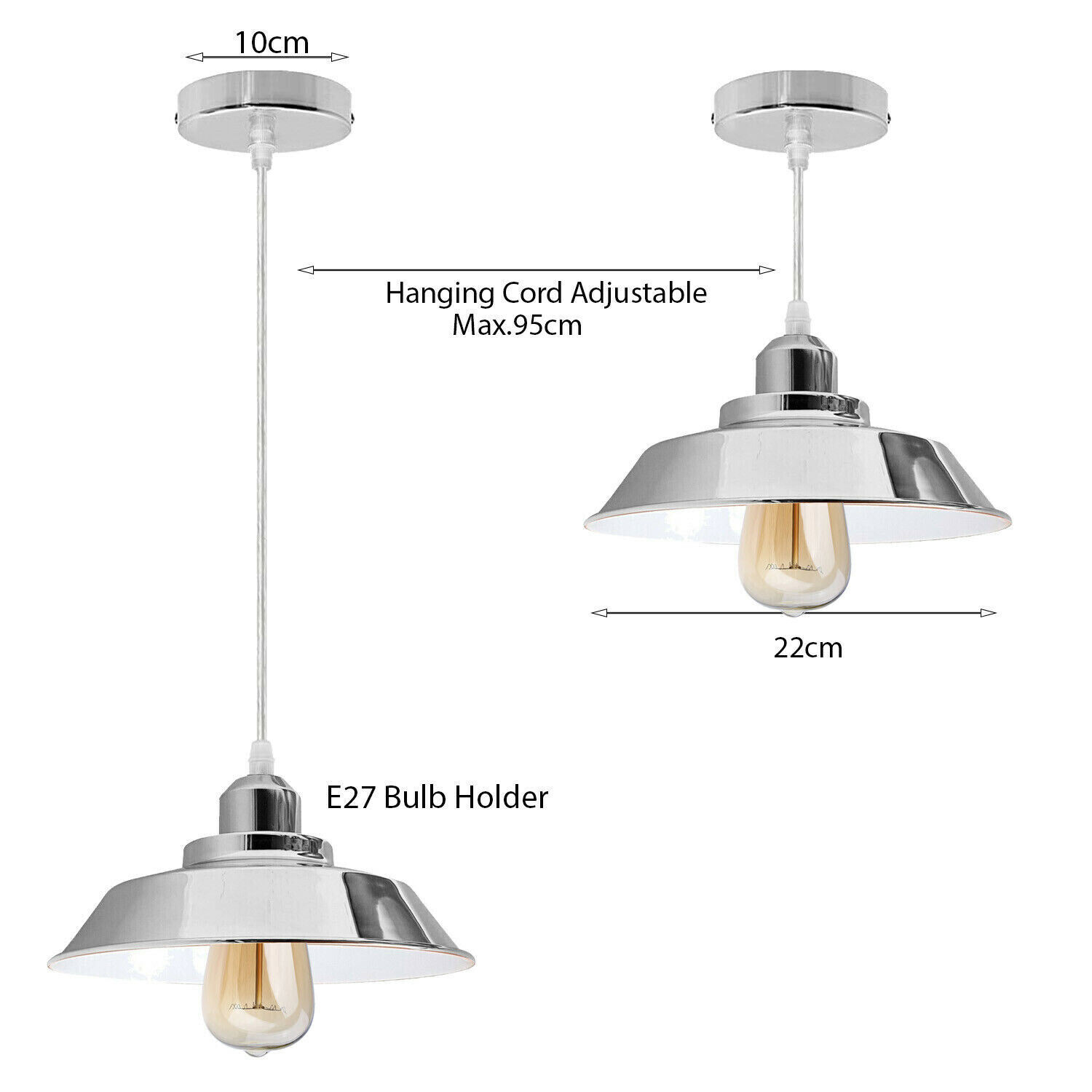 Vintage Industrial Pendant Light Modern Hanging Retro Lamp LED Ceiling