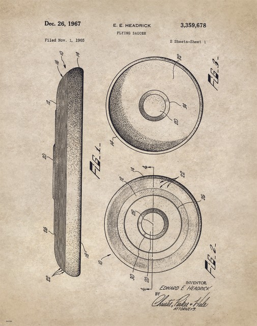 Frisbee Disc Golf Motivational Patent Poster Art Print Flying Discs Bag