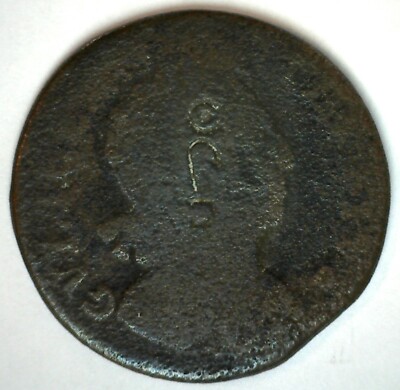 Great Britain US Colonial Contemporary 1/2 Penny Coin Undated Crude Worn