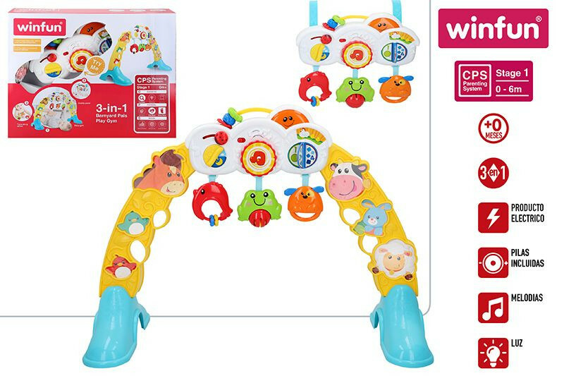 Gimnasio Bebe Animales 3-En-1 +0M (Winfun) - Colorbaby