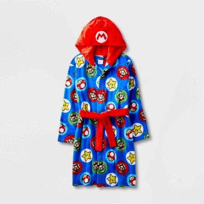 Super Mario Robe Pajamas Cover Up Bathrobe Boy Girl Luigi Costume  Hoodie