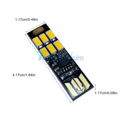 Mini Portable USB 6LED Light Touch Sensor Dimmable Night Light Module