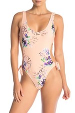 Rip Curl Sweet Nothing Cheeky One Piece Swimsuit Medium Peach Floral - GSINL7
