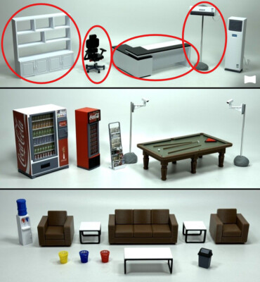 【Customized Link】diorama 1/18 Möbel Modelle Garage Szene Modell Zubehör