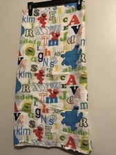 Oscar Cookie Monster Elmo Toddler Flat Sheet White Sesame Street ABC'S 2013