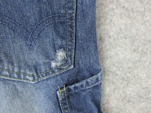 Levis Carpenter Jean Red Tab Shorts Boy Kids 5 Blue Straps Denim Wide Leg Street - Picture 6 of 19