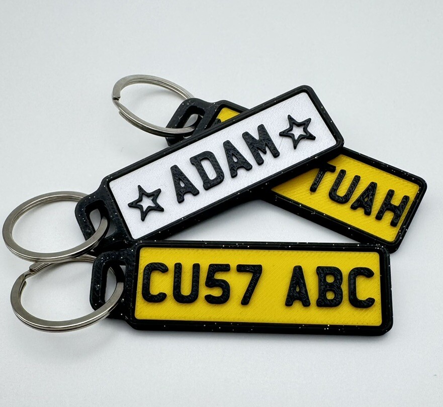 Customisable Car Number Registration Reg Plate Keyring Personalised Hawk  Tuah