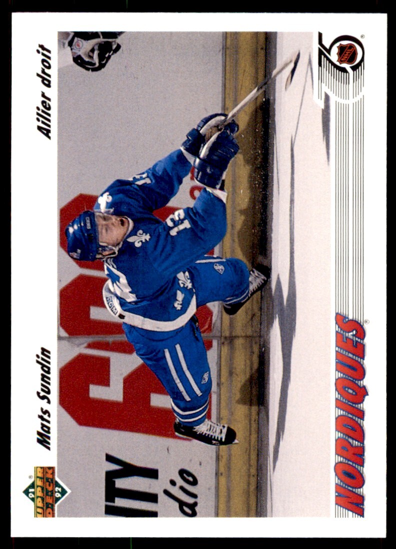 1991-92 Upper Deck French Mats Sundin . Quebec Nordiques #134