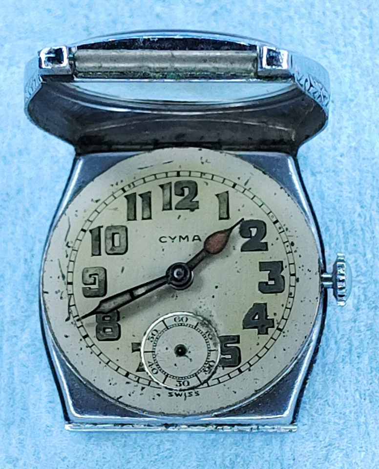 Lote de piezas de reloj de cuerda manual de campo militar C1205 vintage Cyma Tacy Art Deco para hombre Foto 2 de 4