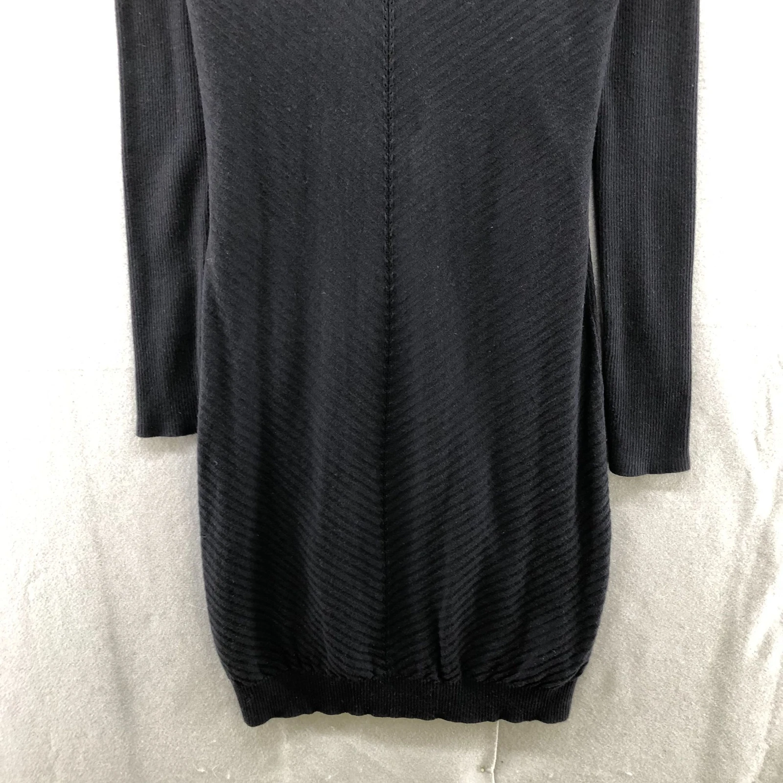 UNDERCOVER Victoria's Secret Cotton Cashmere Sweater Dress Sz S Black V Neck Tunic L Fitted