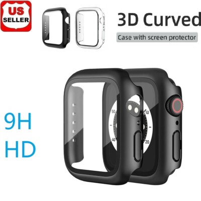For Apple Watch Serie9/8/7 iWatch 9H HD Case Cover Full Screen Protector  41/45mm