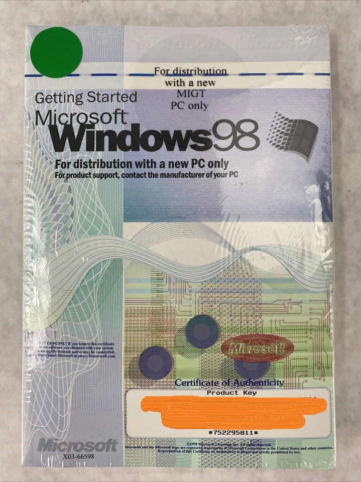 Microsoft Win 98 First Edition Windows 98 Full Operating System SEALED - Image 2 of 4