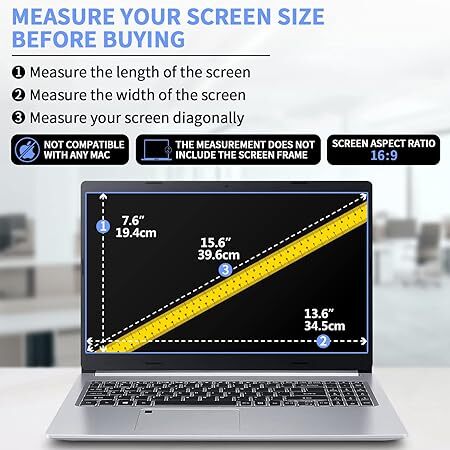 Inch Anti Blue Light Laptop Screen Protector Eye Protection Anti Gl 2-Pack 15.6 - Picture 2 of 6