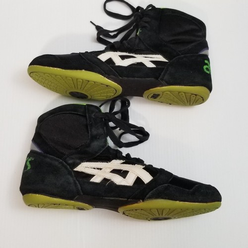 Zapatos de Lucha Asics JL70 Split Second De Colección Para Hombres Talla 9 Negro Verde RARO Años 90 - Imagen 5 de 14