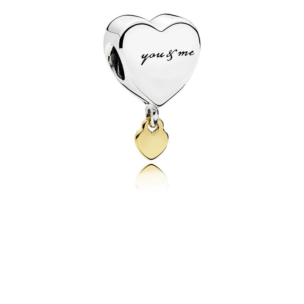 Two hearts dangle charm sale