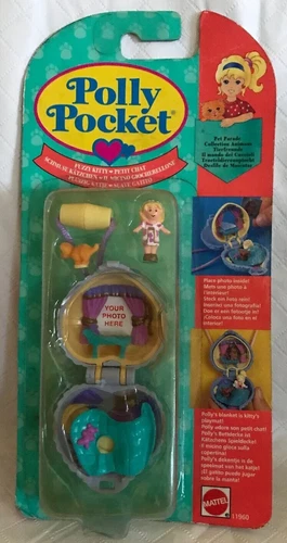 Vintage POLLY POCKET Fuzzy Kitty Locket 1994 NEW & SEALED MOC Keepsake Rare