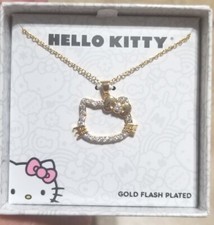 Sanrio Hello Kitty Outline Gold Flash Plated Necklace
