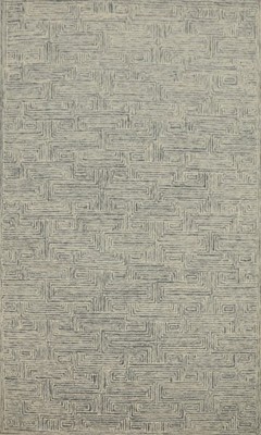 Modern Geometric Area Rug 5x8 Ft Hand-Tufted Wool Carpet for Contemporary Spaces