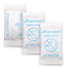 Adsorbco 3 Gram(50) Silica Gel Desiccant Packets–Mini Moisture Absorbing Packets